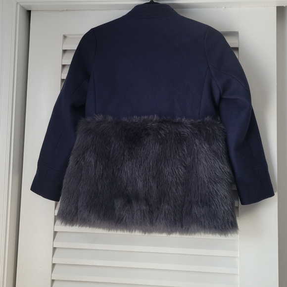 Crewcuts navy wool faux fur peacoat ( Girls) size 10. - Picture 2 of 14